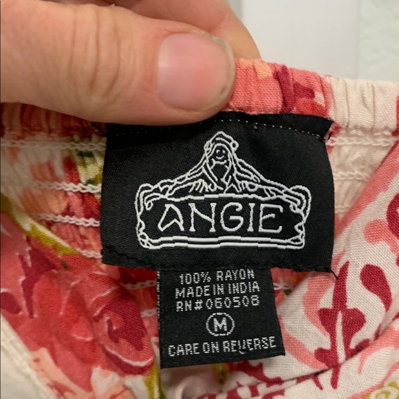 Angie Boho Red Floral Twist Front Midi Dress - Picture 4 of 10